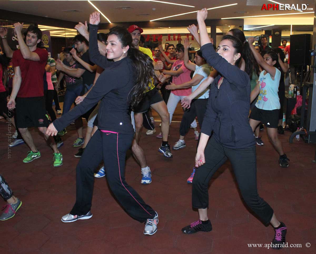 Kajal Agarwal launches Zumba session at Golds Gym