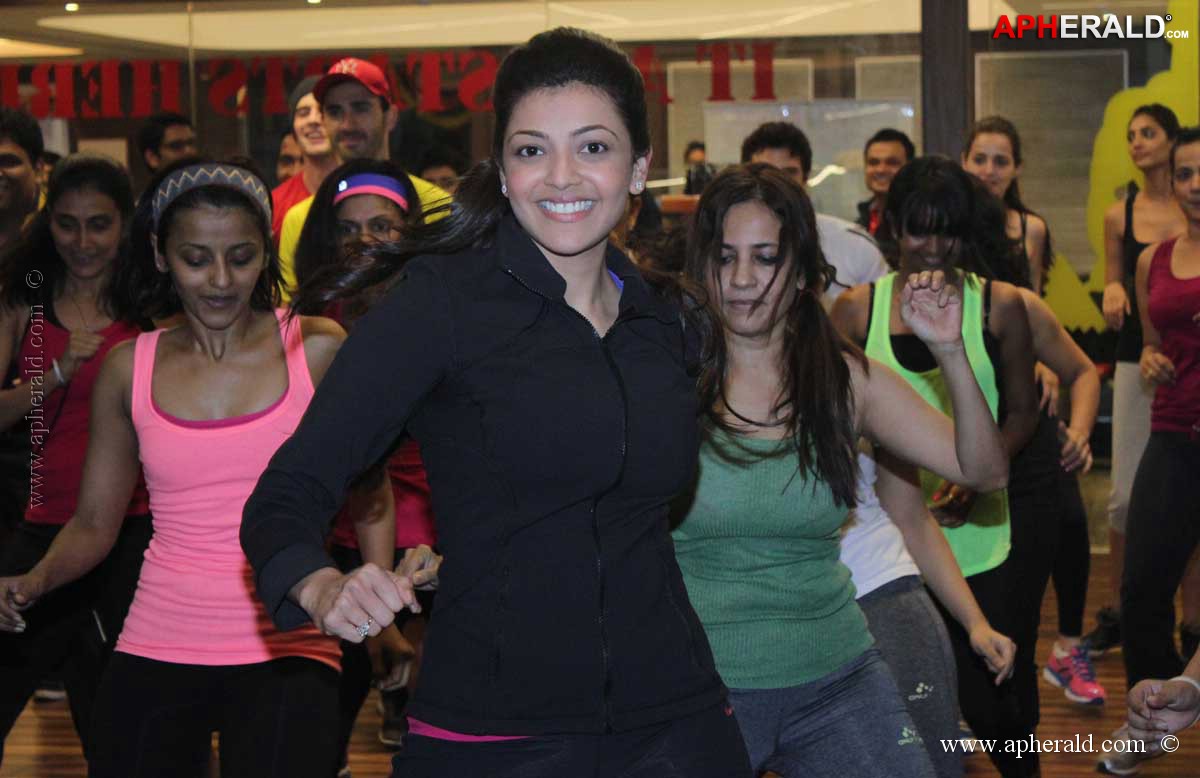 Kajal Agarwal launches Zumba session at Golds Gym