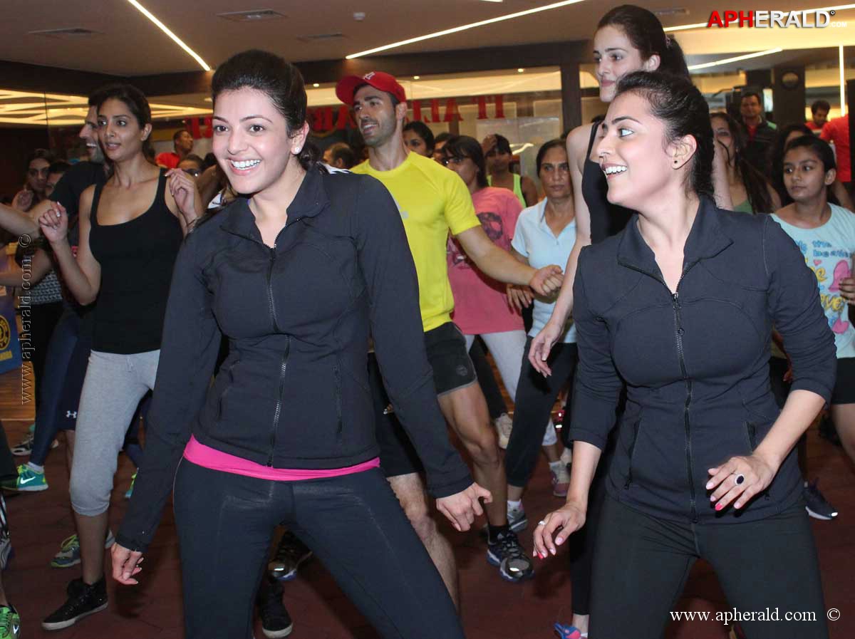 Kajal Agarwal launches Zumba session at Golds Gym