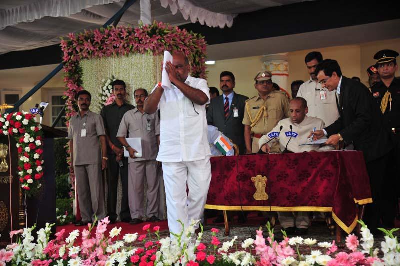 KCR sworn in as First CM