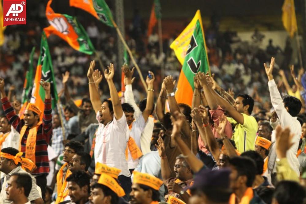 Narendra Modi Speech Photos in Hyderabad