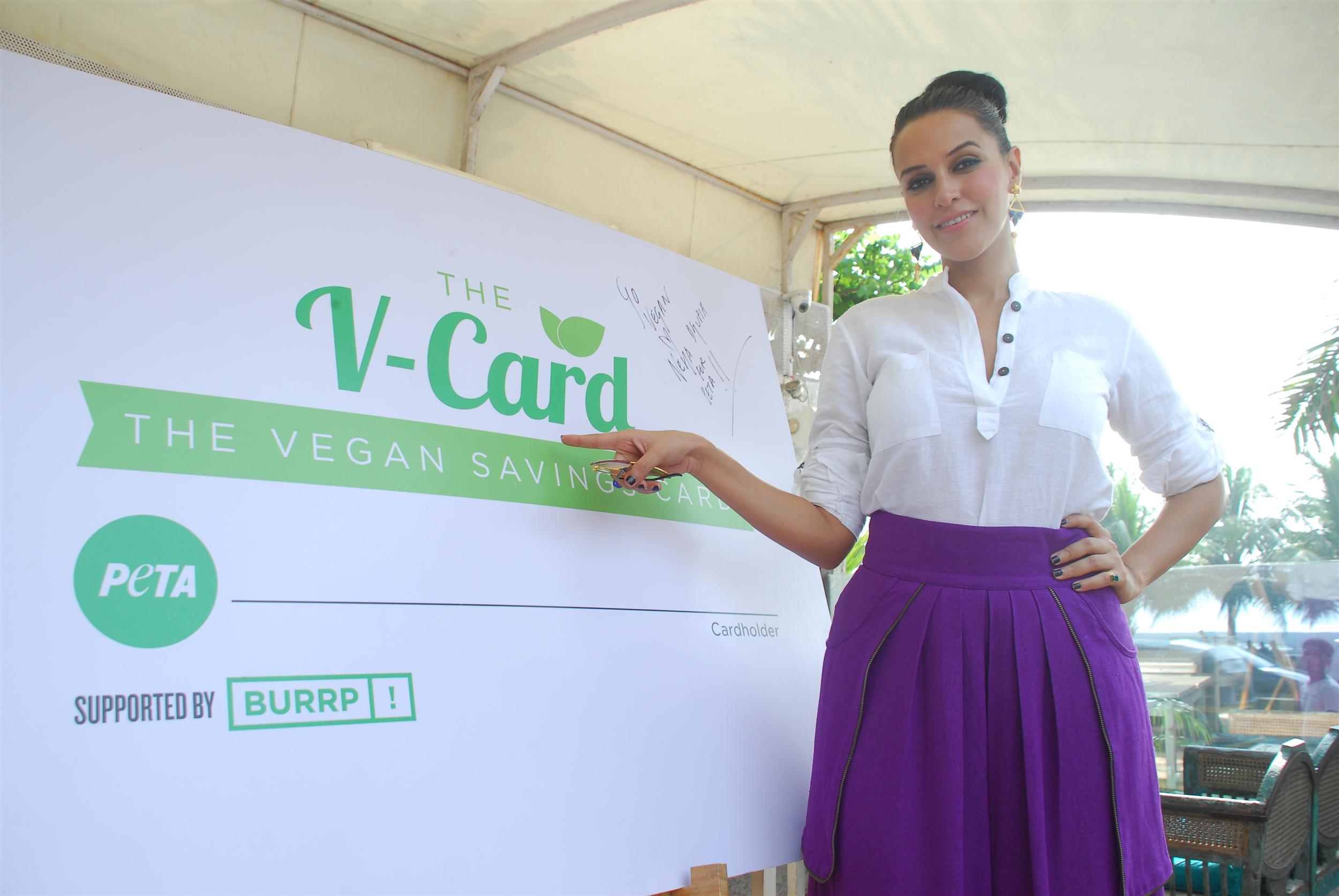 Neha Dhupia Launch PETA V Card Stills