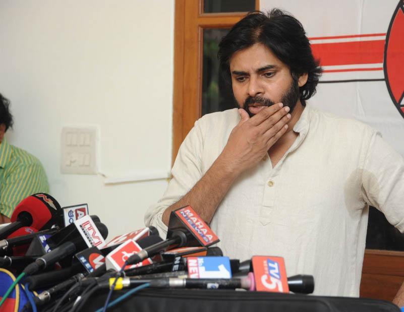 Pawan Kalyan At Jana Sena Press Meet Photos