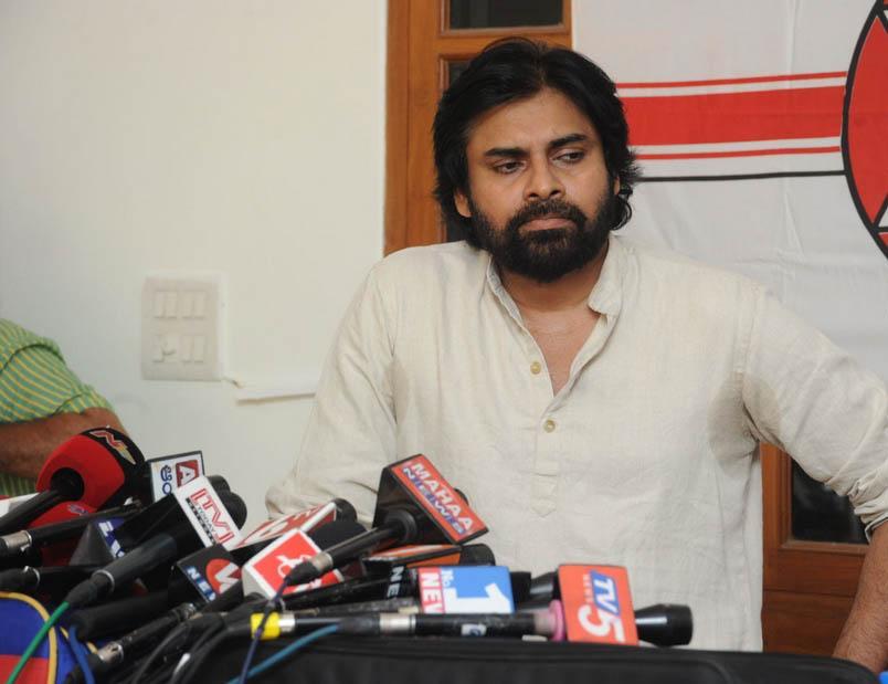Pawan Kalyan At Jana Sena Press Meet Photos