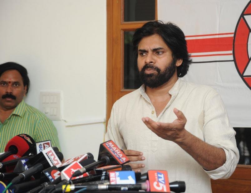 Pawan Kalyan At Jana Sena Press Meet Photos