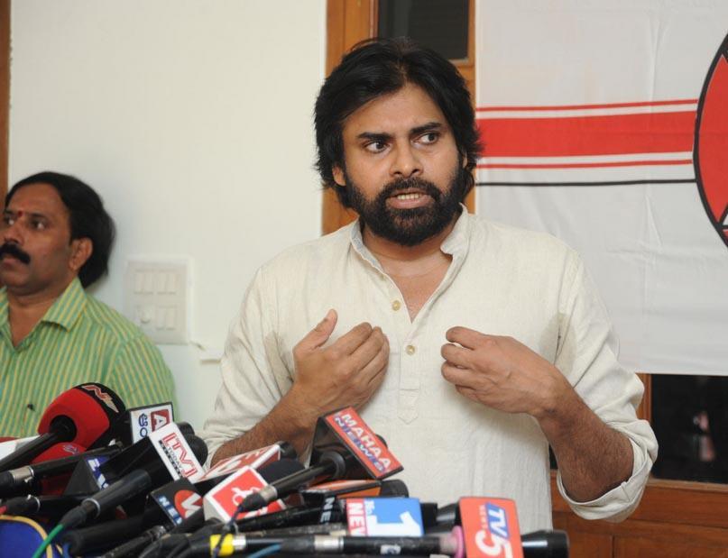 Pawan Kalyan At Jana Sena Press Meet Photos