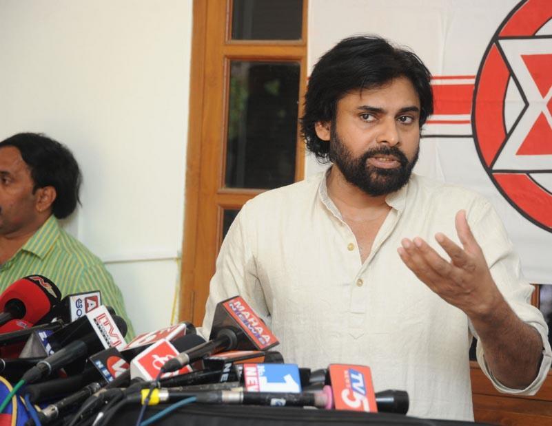 Pawan Kalyan At Jana Sena Press Meet Photos