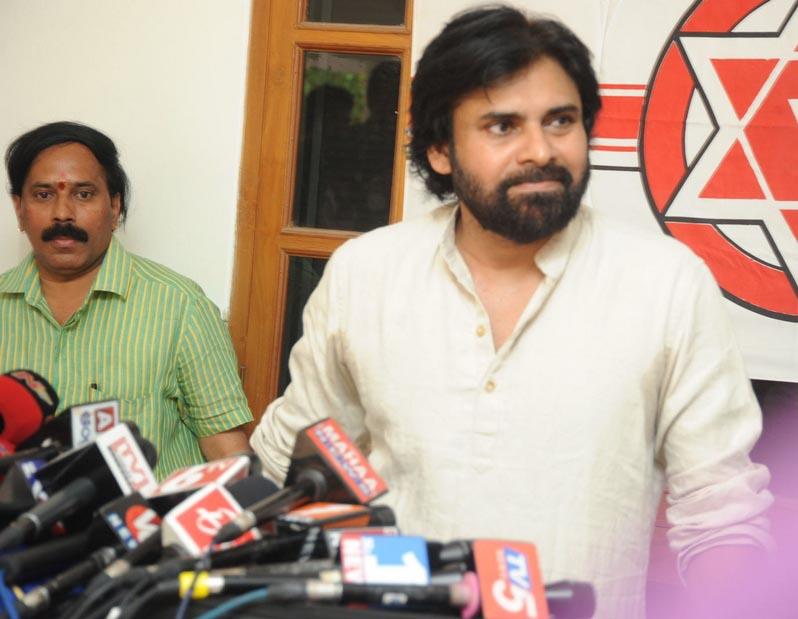 Pawan Kalyan At Jana Sena Press Meet Photos