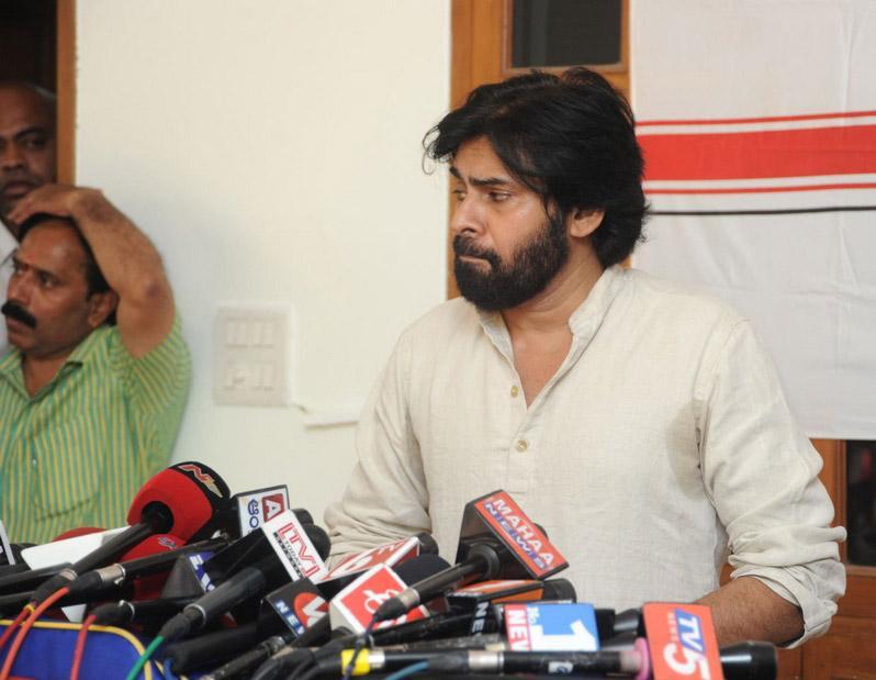 Pawan Kalyan At Jana Sena Press Meet Photos