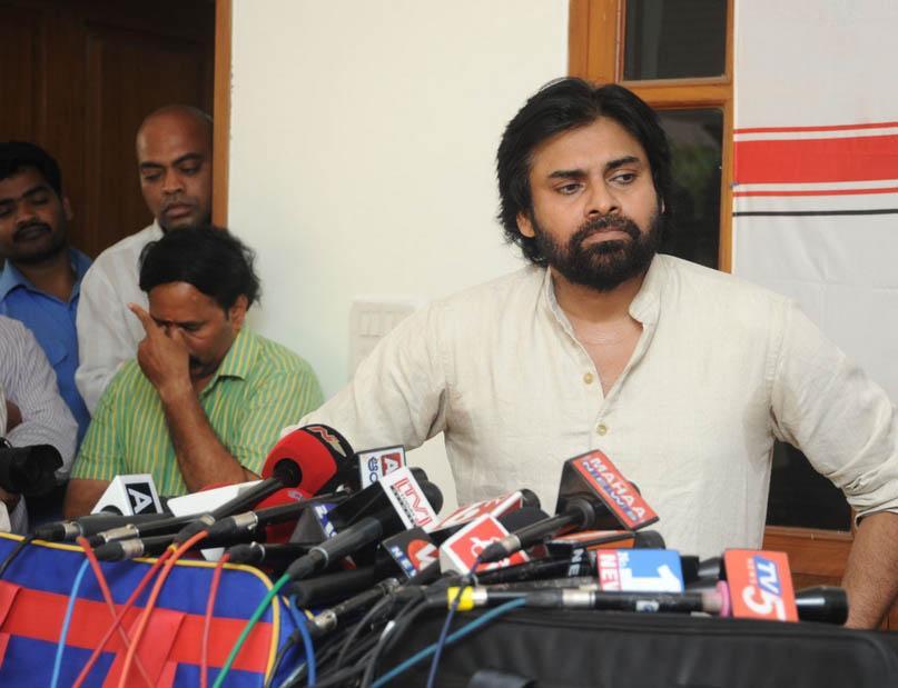 Pawan Kalyan At Jana Sena Press Meet Photos