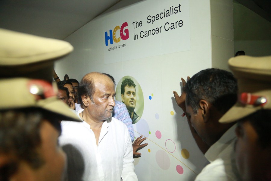 Rajinikanth Visits K Balachander At Kauvery Hospital