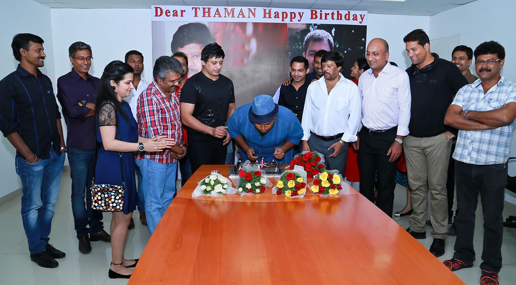 Saahasam Movie Team Celebrates Thaman Birthday