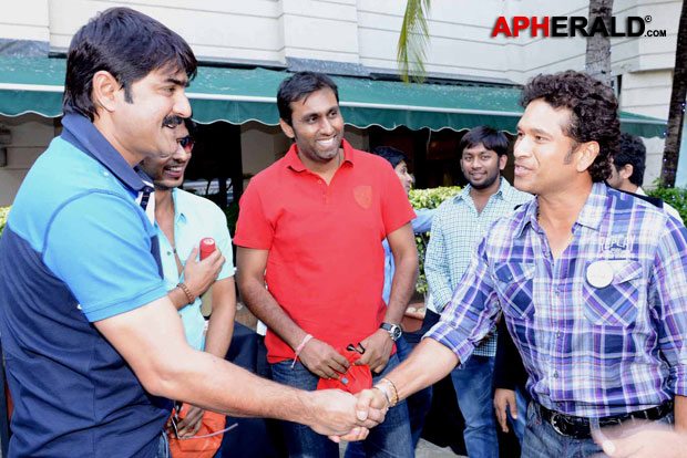 Sachin Tendulkar With Telugu Warriors Photos