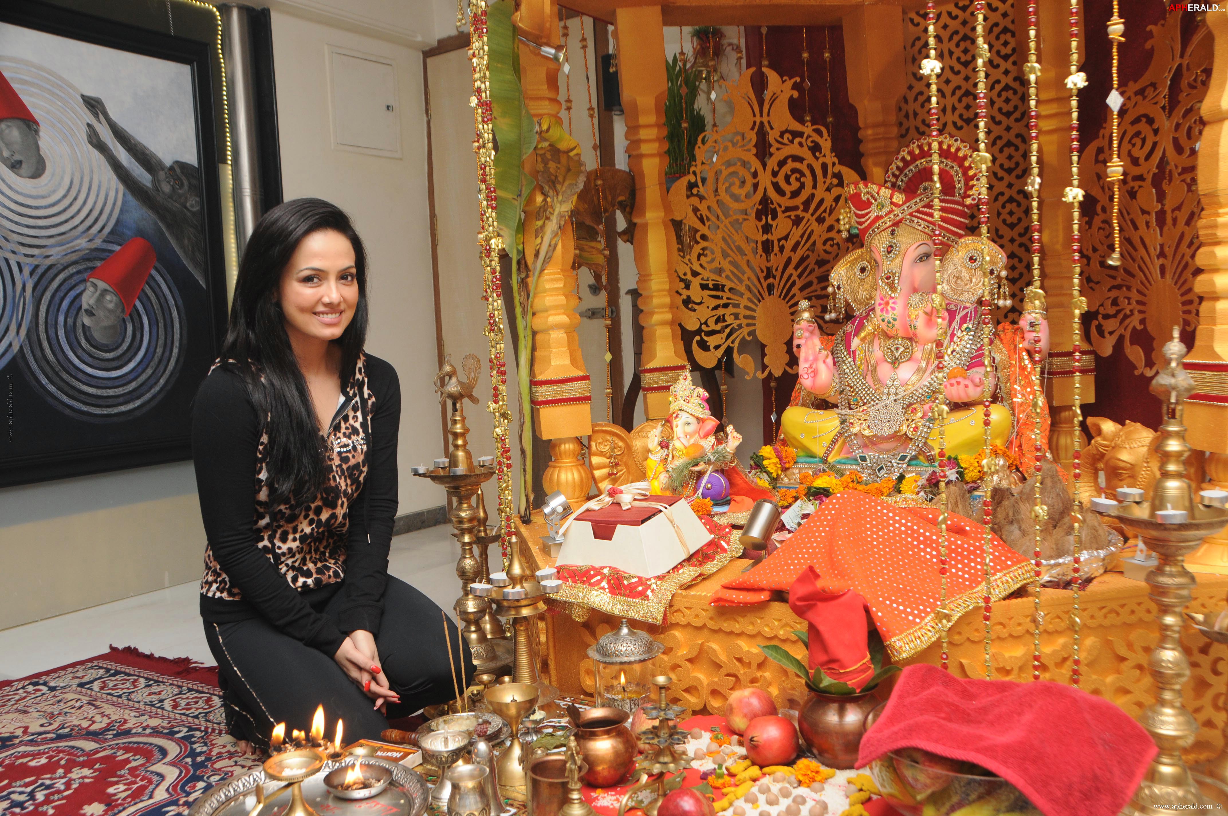 Sana Khan visited Bharti n Kapil Mehra Ganpati