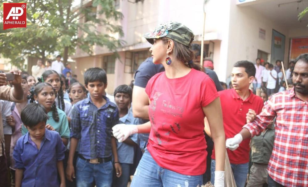 Lakshmi Manchu Joins Swachh Bharath Campaign in Film Nagar