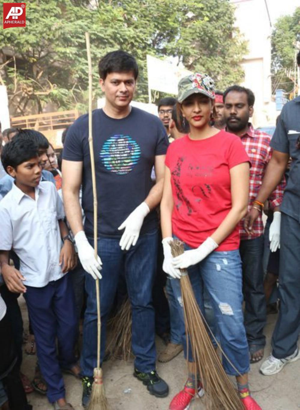 Lakshmi Manchu Joins Swachh Bharath Campaign in Film Nagar