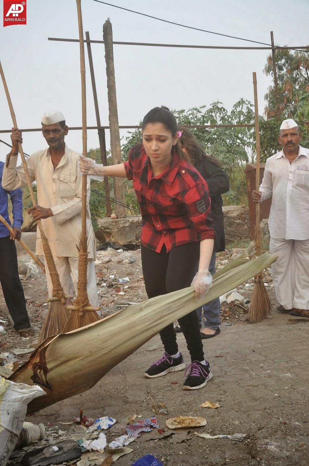 Tamanna Swatch Bharath photos