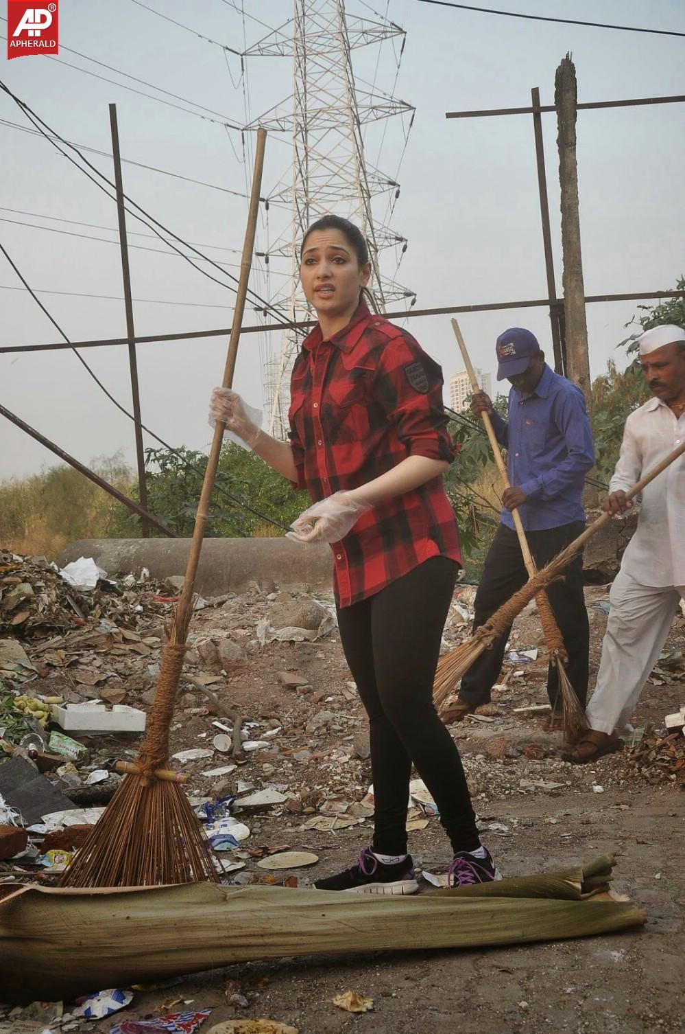 Tamanna Swatch Bharath photos