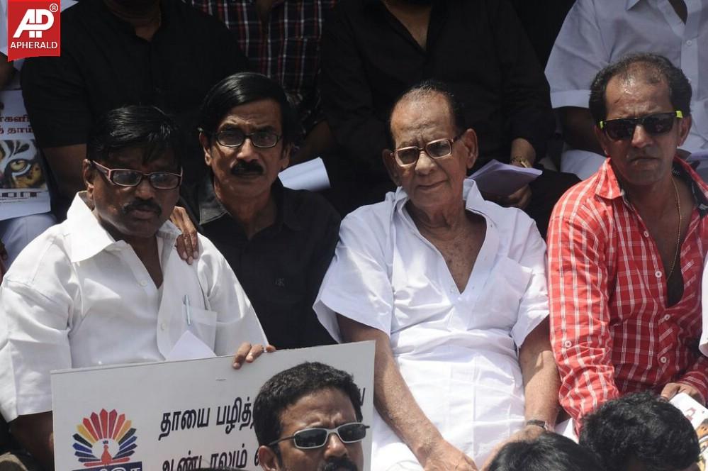 Tamil Film Industry Protests Outside Sri Lankan