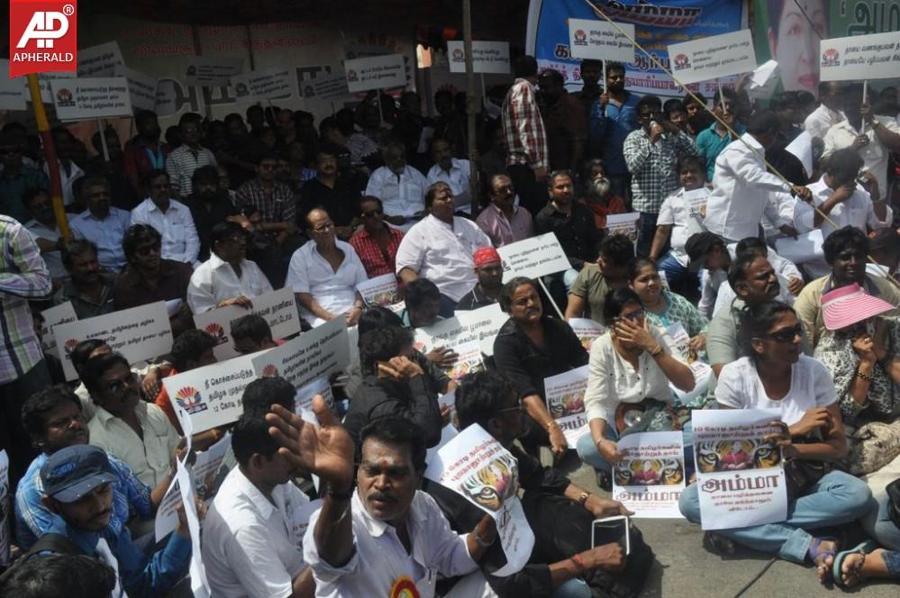 Tamil Film Industry Protests Outside Sri Lankan