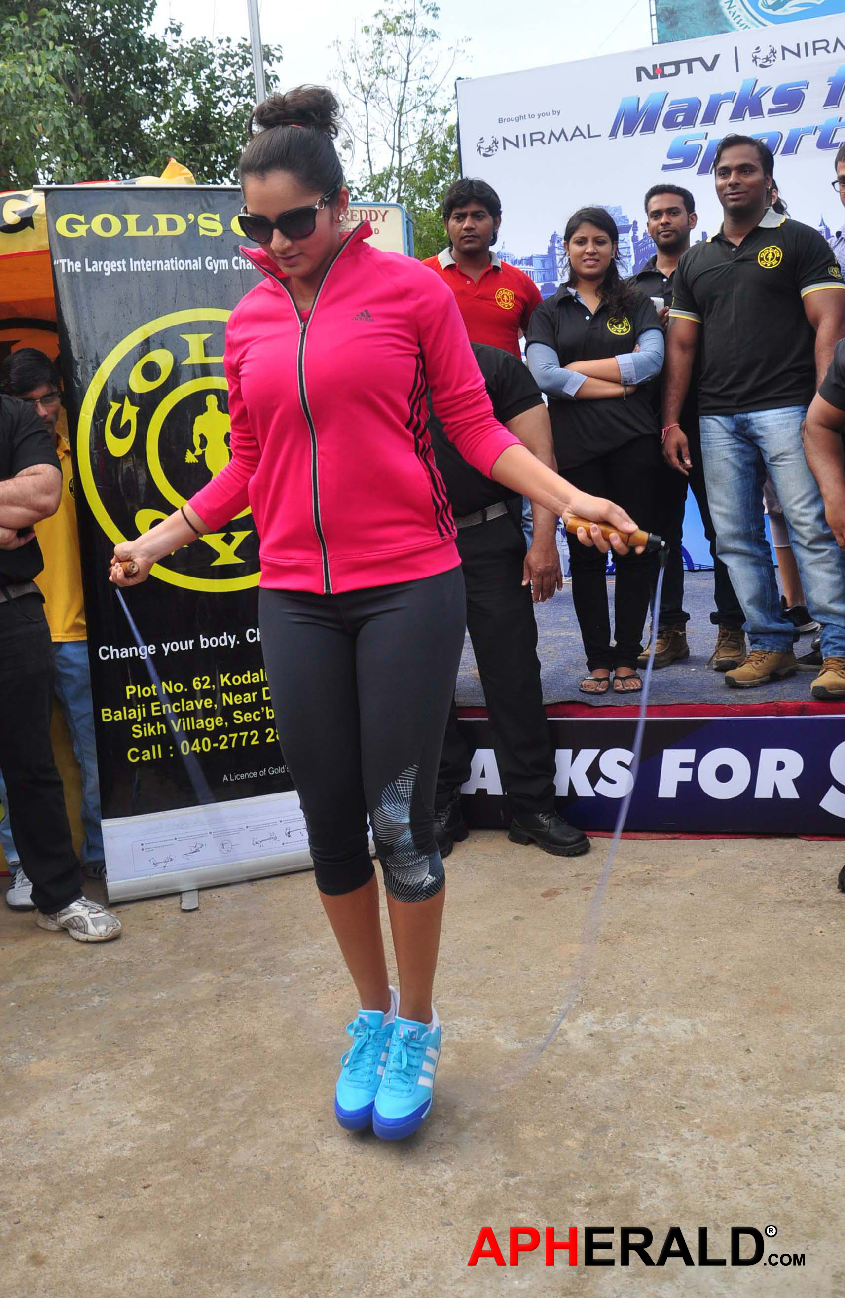 Tennis star Sania Mirza taking part in the Walk for Fitness campaign