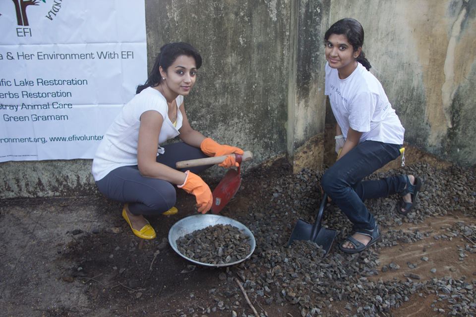 Trisha Joins in Swachh Bharat Campaign to Clean Animal Home