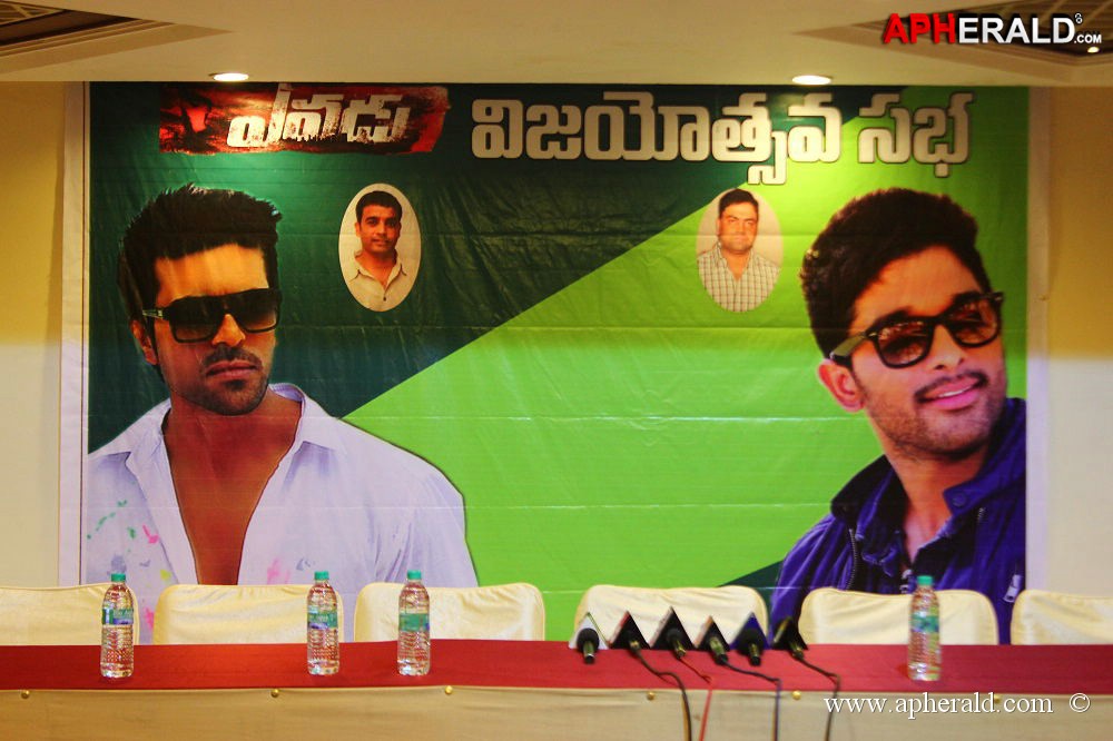 Yevadu Team Success Tour at Tirupathi