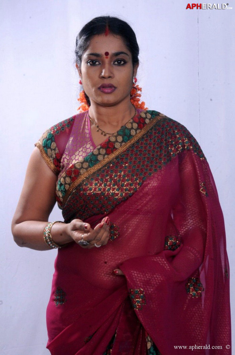Jayavani Aunty Hot In Sraee Stills.