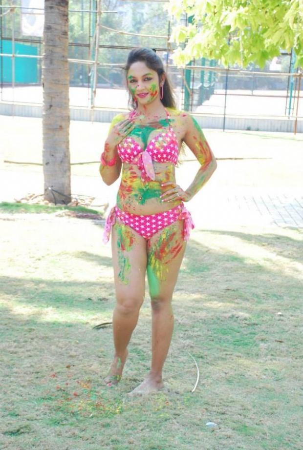 Marisa Verma Bikini Holi Shoot