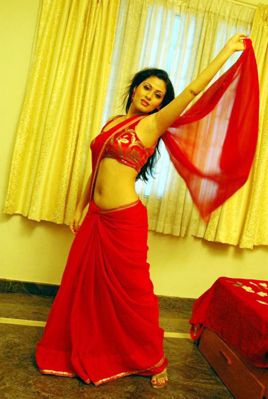 Sada Red Saree Hot Pics