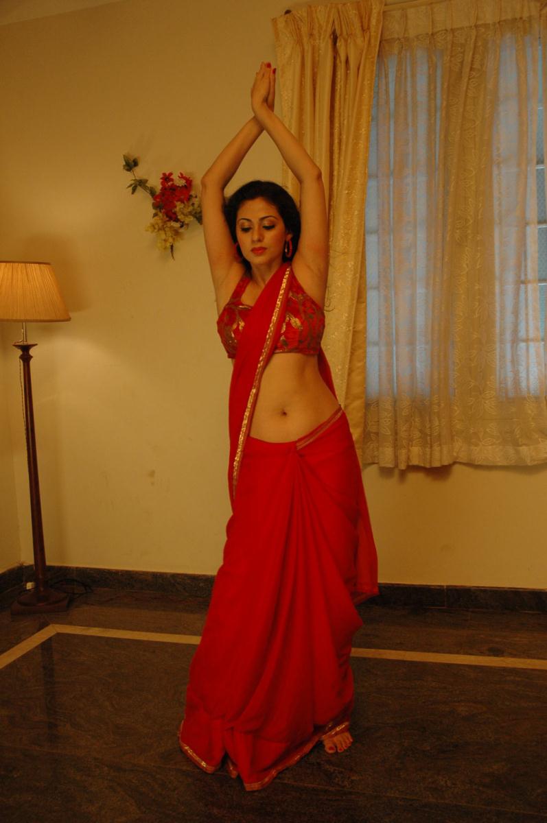 Sada Red Saree Hot Pics