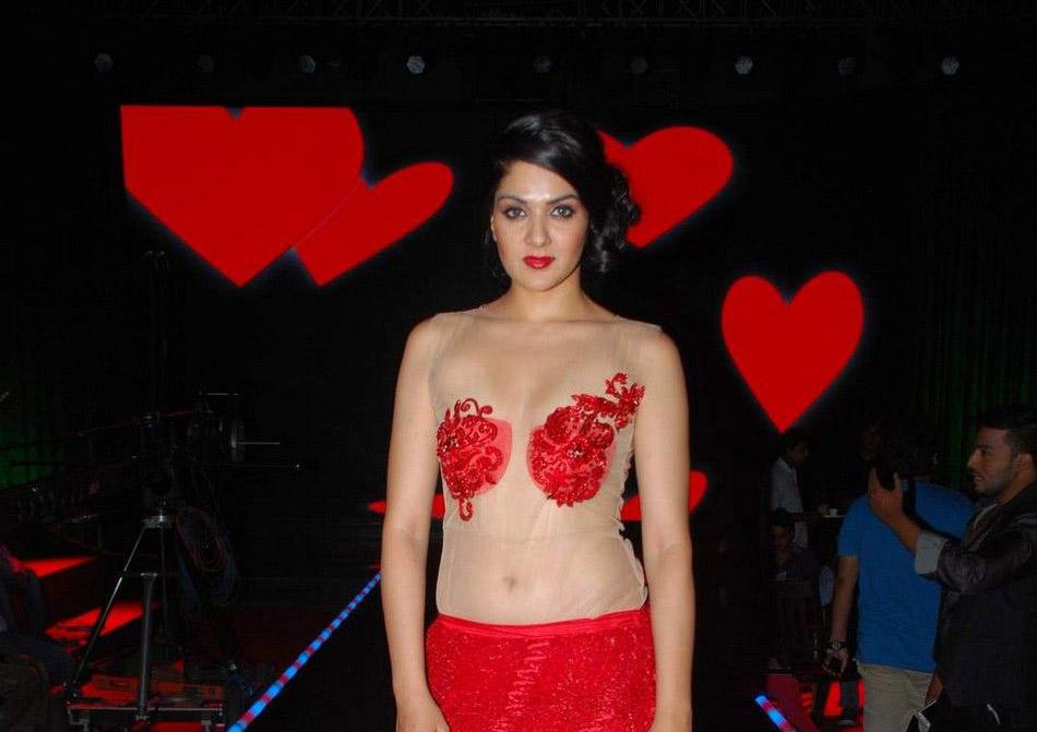 Sakshi Chaudhary Sexy Cleavage Stills In Transparent Dress