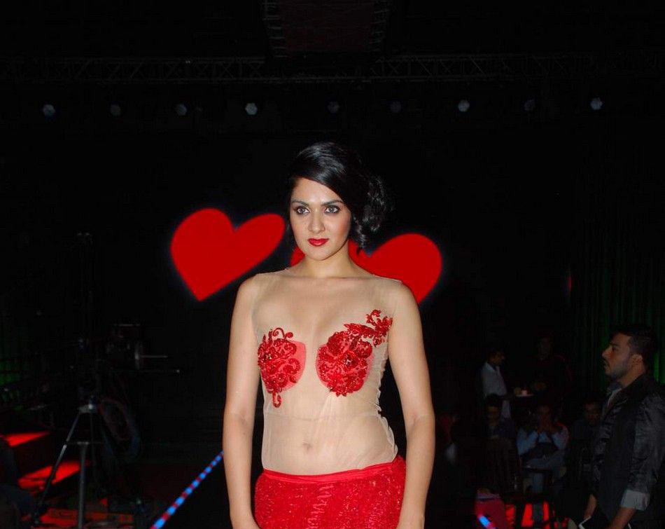 Sakshi Chaudhary Sexy Cleavage Stills In Transparent Dress