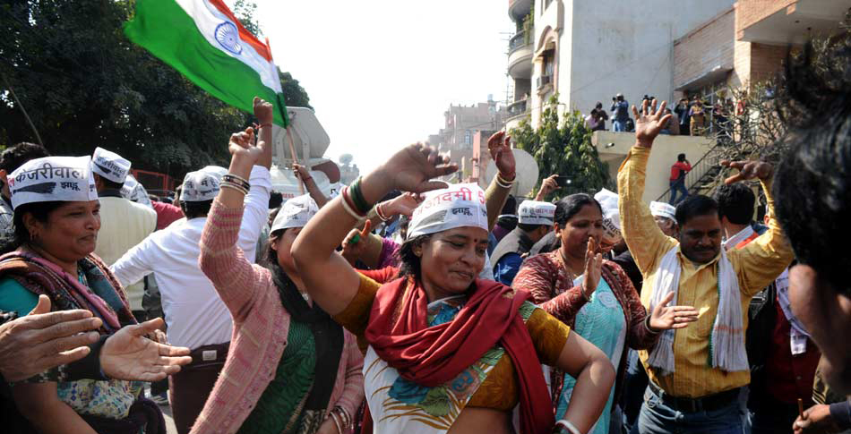 AAP Celebrates Delhi Polls Victory Photos