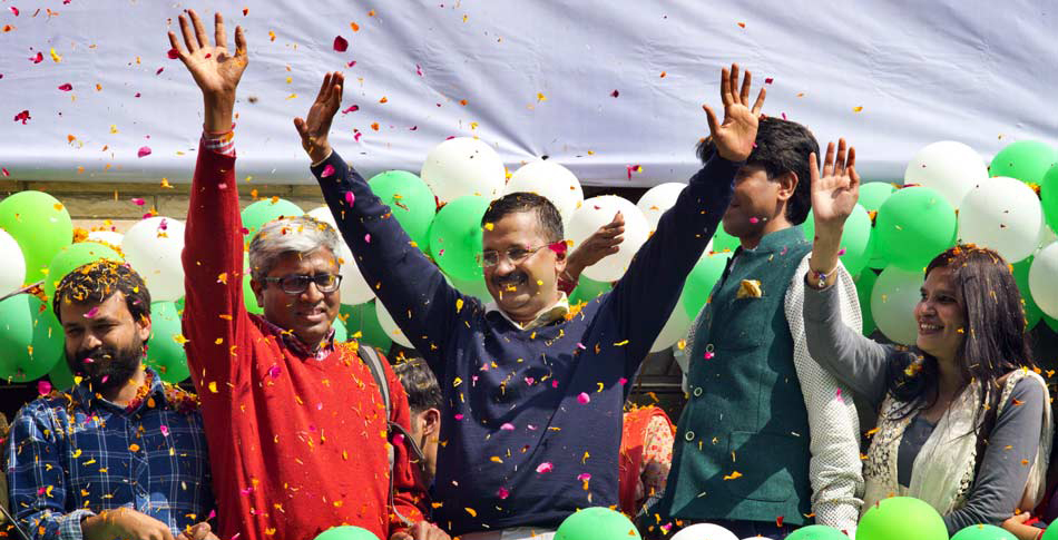 AAP Celebrates Delhi Polls Victory Photos