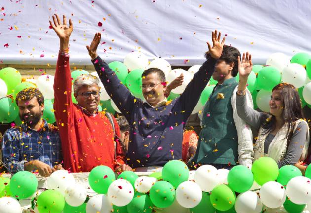 AAP Celebrates Delhi Polls Victory Photos