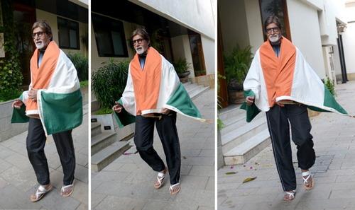 Amitabh Bachchan drapes national flag on India victory against Pakistan