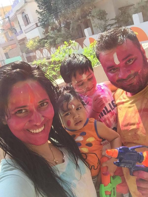 Anasuya Celebrating Holi Photos