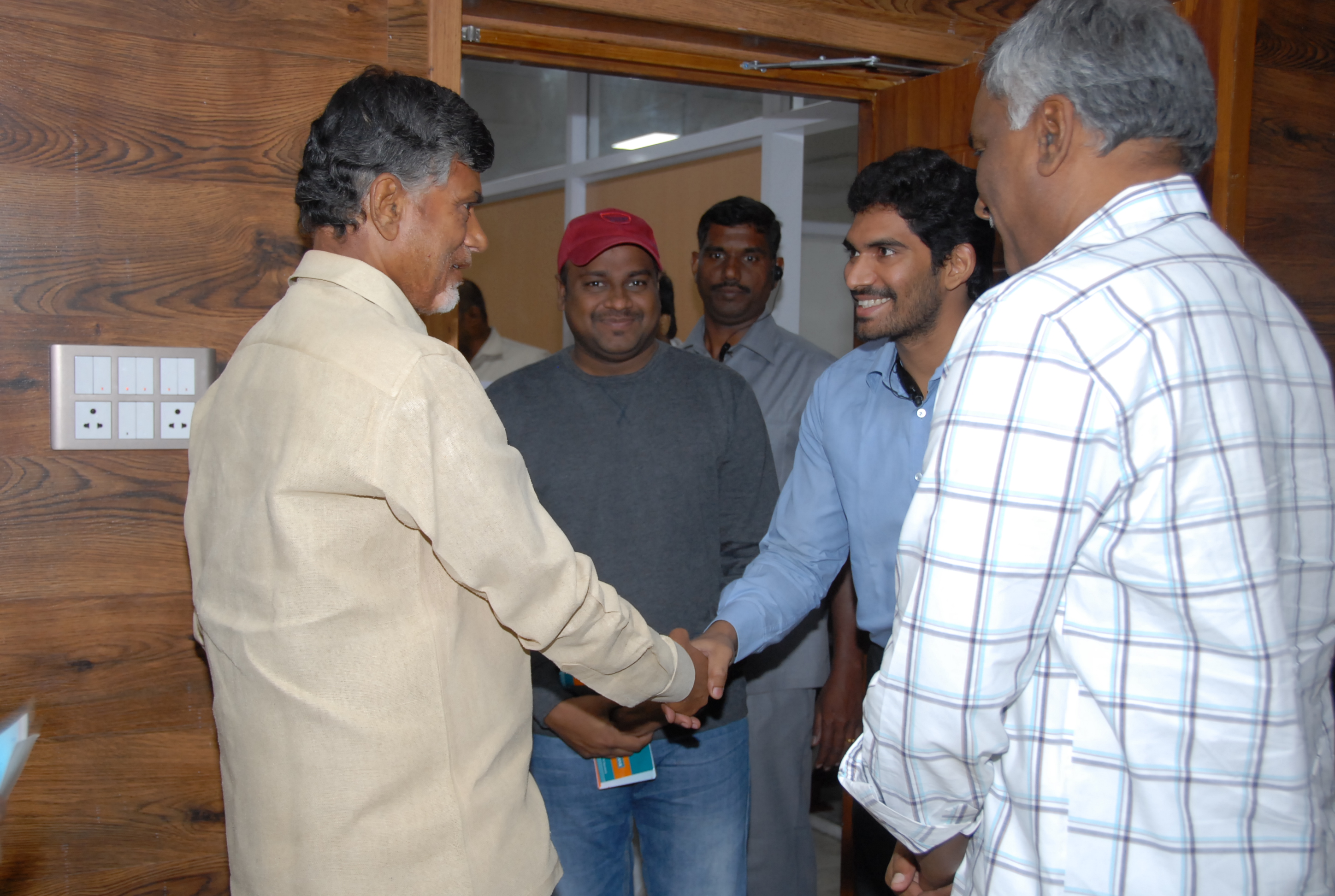 Cheque Presentation By Sampoornesh Babu To AP CM