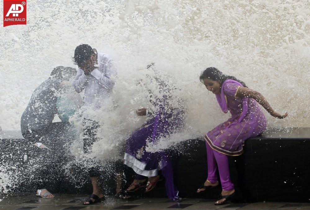 High Tide Floods Mumbai City Photos