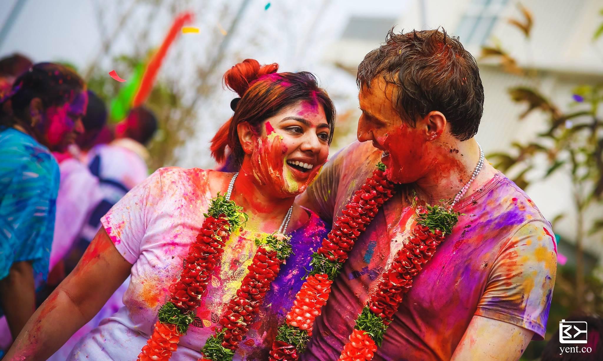 Jagapathi Babu Daughter Celebrating Holi Photos