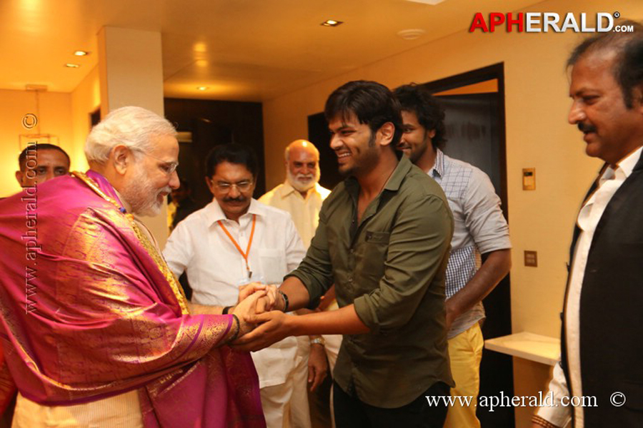 Mohan Babu Family with Modi Photos