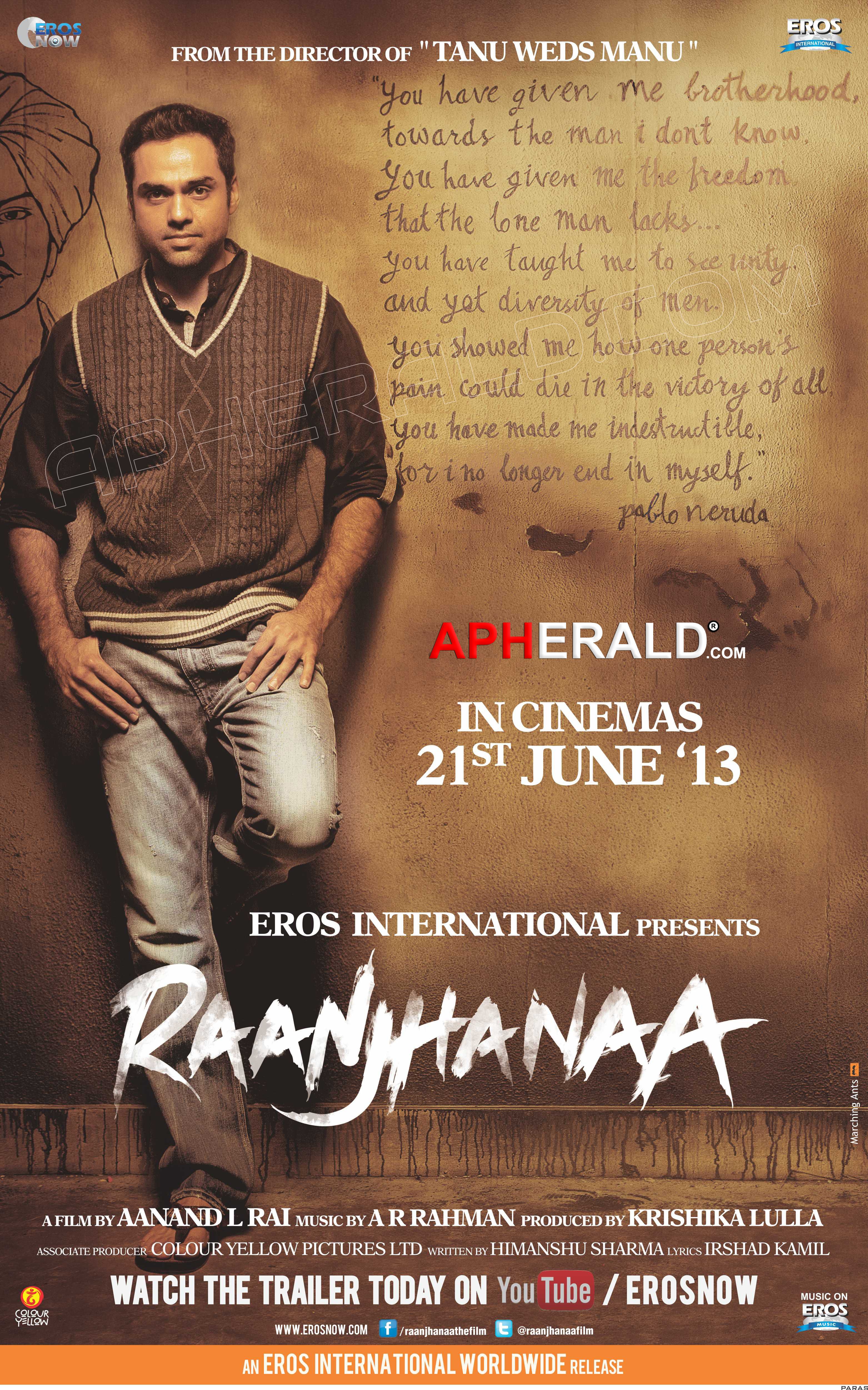 Raanjhnaa Movie Posters