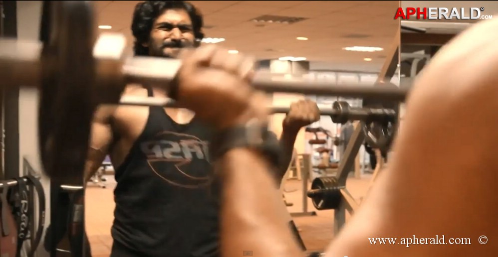 Rana Working Stills in Bahubali Movie