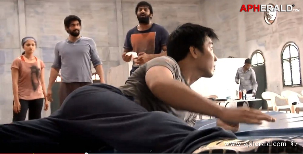 Rana Working Stills in Bahubali Movie