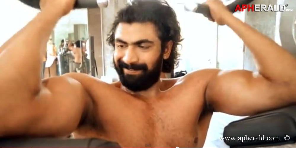 Rana Working Stills in Bahubali Movie
