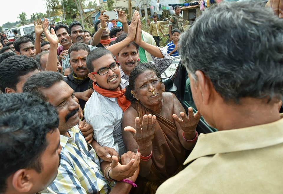 Shri NCBN visiting cyclone affected areas