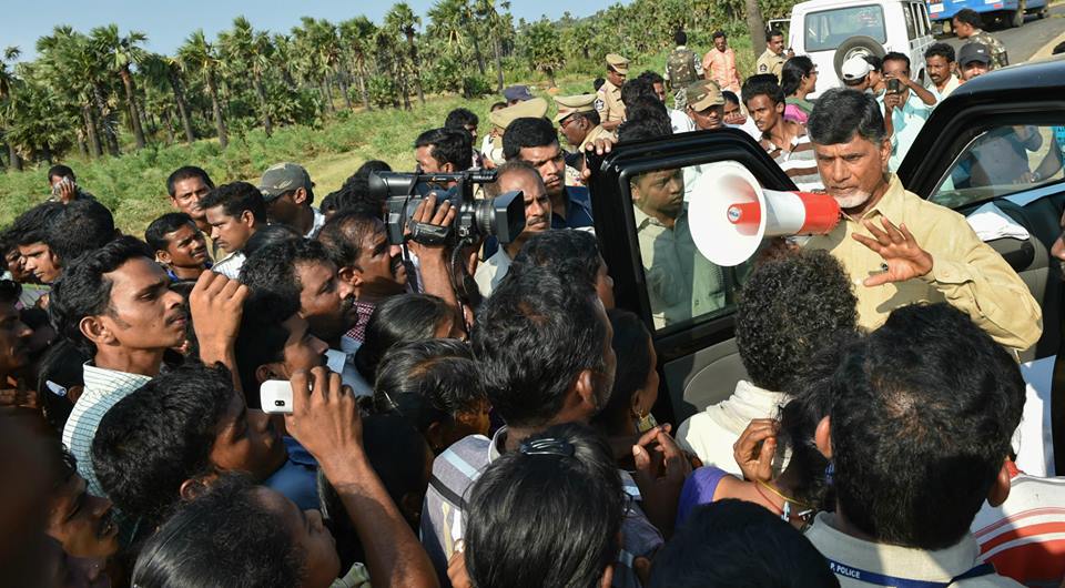 Shri NCBN visiting cyclone affected areas