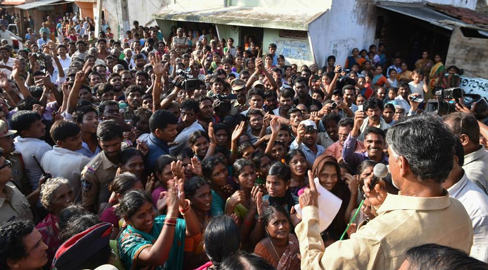 Shri NCBN visiting cyclone affected areas