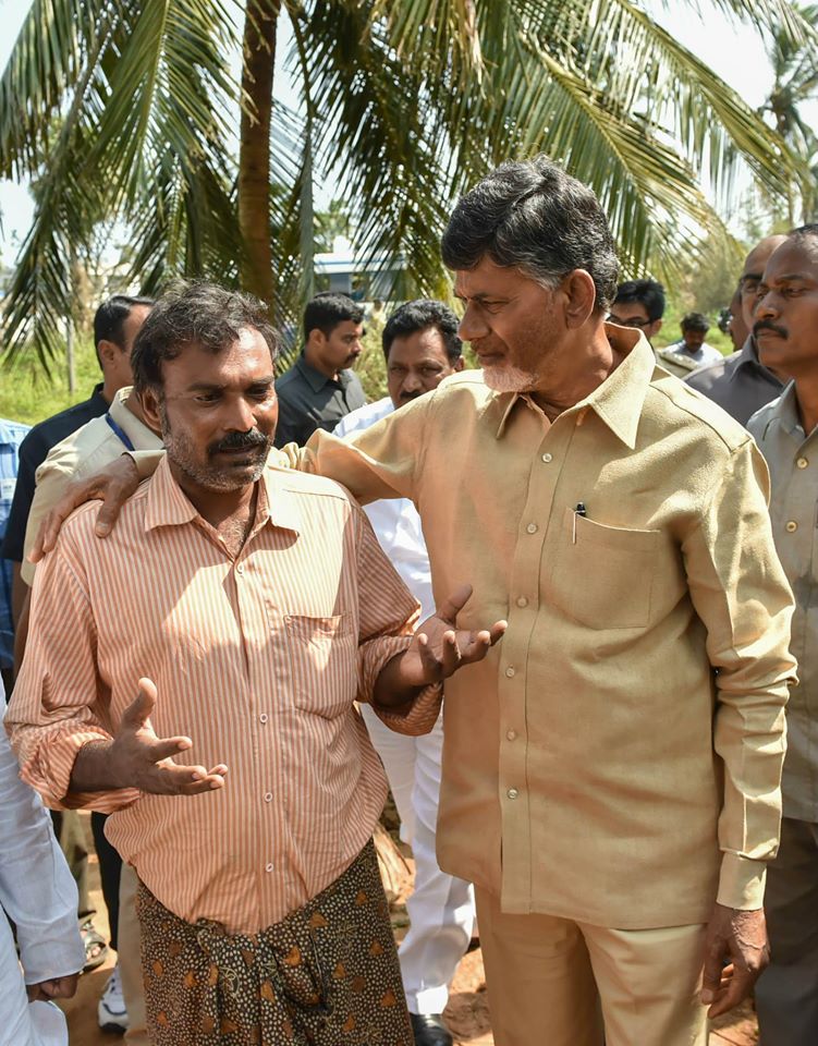 Shri NCBN visiting cyclone affected areas